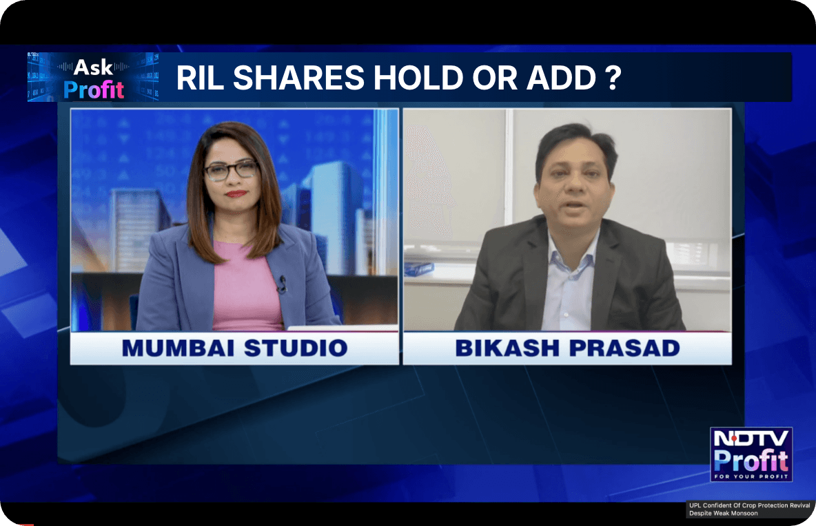 I am currently holding 45 shares of RIL bought at Rs 1377/share. Should I sell or add more?